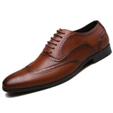 Men's Brogue Dress Shoes Designer Office Lace-Up Loafers Casual Flat Party Formal Mart Lion Auburn 38 