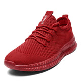 Men‘s Running Shoes Breathable Sneakers Women Tennis Trainers Lightweight Casual Sports Shoes Lace-up Anti-slip Mart Lion Red 37 