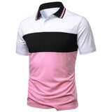 Men's Polo Shirt Color Match  Casual Style Men's Top Dinner Party Short Sleeve Men's Polo Shirt MartLion   