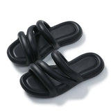 Soft Eva Women's Slippers Summer Open Toe Non-Slip Beach Shoes Slides Lightweight MartLion Black 36-37 CHINA