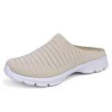 Men's Summer Mesh Casual Shoes Breathable Half-pack Slippers Women Flat Walking Outdoor Luxury Sandals MartLion beige 35 