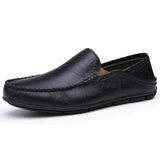 Men's Handmade Flats Loafers Leather Shoes Casual Moccasins Breathable Sneakers Driving Comfort Mart Lion Black 6 