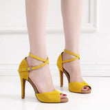 Woman Latin Ballroom Yellow Modern Leather Dance Shoes MartLion   