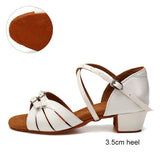 Children's Dance Shoes for Girls Kids Women Latin Sandals Ladies Ballroom Modern Tango Salsa Practice Low Heels MartLion