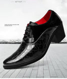 Pointed Men's Shoes Red Leather Height Increasing High Zapatos Hombre De Vestir MartLion   