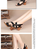 Sandals Women Luxury Brand Summer Style Chunky Heel Heels Shoes Off Black Mart Lion   