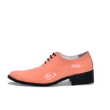 High Heel Leather Shoes Men Shoes Elevator Shoes Oxfords Pointed Toe Formal Luxury Wedding Party MartLion Orange Shoes 41 