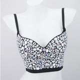 Women Bra Rhinestone Corset Party Clothes Lady Push Up Bra Woman Tops Clothing Gothic Shaper Vintage Bra Underwear MartLion 8-black XL 