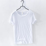 T-Shirt for Men,  Cotton  Monochromatic, O-Neck, Casual Basic Top MartLion WHITE XL -fits 72-80 kg 