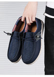 Classic Printed Blue Shoes Men's Breathable Loafers Slip-on Flat Casual Shoes Mocasines MartLion   