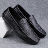 Super Soft Men's Moccasins Slip On Loafers Flats Casual Footwear Crocodile Microfiber Leather Shoes Mart Lion   