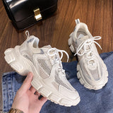 Summer Women Sports Shoes Mesh Breathable Sneakers Wear-resistant Outdoor Casual White Running Mart Lion   