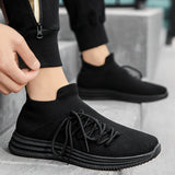 Fujeak Lightweight Knitted Loafers Breathable Sock Shoes Men's Non-slip Sneakers Casual Running Mart Lion   