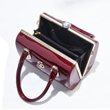 Luxury Patent Leather Women's Bags Diamond Ladies Handbags Bright Shoulder Ladies Wedding Mart Lion   