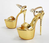  Liyke Summer Open Toe Gold Sandals Women Pearl Ankle Strap Platform High Heels Party Stripper Shoes Mart Lion - Mart Lion