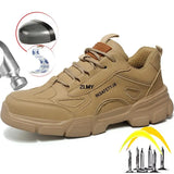 Construction Work Safety Boots Men's Steel Toe Safety Shoes Puncture Proof Lightweight Work Anti-smash Security MartLion   