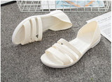 Summer Peep Toe Stappy Women Sandals Shoes Candy Color  Beach Valentine Rainbow Clogs Jelly Flats Mart Lion   