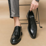 Mens Leather Shoes High Men's Shoes Oxford Wedding Men Dress Leather Shoes Gentleman Office Man Shoe MartLion