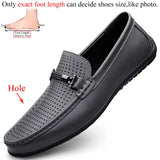 Men's Loafers Slip on White Leather Shoes Casual Spring Summer Autumn Luxury Designer Loafer Moccasins MartLion Gray(with Holes) 43 