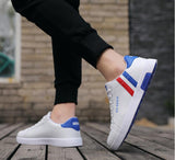 Men's Sneakers Casual Sports White Tenis Masculino Lace-Up Moccasin Trendy Flats Shoes Running Walking Mart Lion   