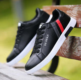 Men's Sneakers Casual Sports White Tenis Masculino Lace-Up Moccasin Trendy Flats Shoes Running Walking Mart Lion Black F66 39 