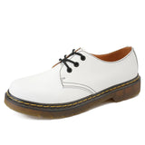 Genuine Leather Work Comfort Shoes Casual Oxford Lace Up Thick Bottom Men's Outdoor Sport Beef Tendon Outsole MartLion WHITE 38 