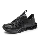 Summer Breathable Casual Shoes Men's Outdoor Non-slip Walking Trendy Mesh Shoes Classic MartLion black 39 