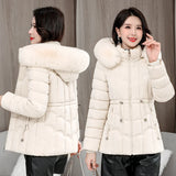 Down winter Jacket Women Parkas  Warm Cotton Padded Coat Ladies Short Overcoat Hooded MartLion   