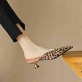 Summer Outside Women Slippers Shoes Point Toe Concise Modern Chunky Heel Mules Solid MartLion   