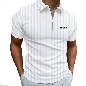 Men's T-shirt Classic Short sleeved Shirt Summer Top Casual T-shirt Button Collar  Casual Polo Shirt MartLion Image Color 6 S 