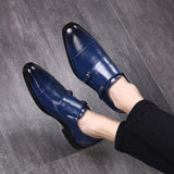 Whoholl Luxury Leather Formal Men's Classic Oxford Shoes Loafers Dress Double Monk Strap Footwear Mart Lion   