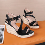 Summer Shoes Women Party Modern Platform Wedges Sandals High Heels Black Pink MartLion   