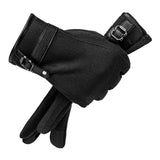 Winter Men's Cycling Gloves Outdoor Running Motorcycle Touch Screen Fleece Gloves MartLion black One Size 