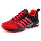 Running Breathable Shoes Men's Outdoor Sports Shoes Lightweight Lace-up Sneakers Athletic Training Footwear Mart Lion 8702 black red 39 