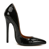High Heels Shoes Women Pumps Large White Stiletto Heel Patent Leather Office Wedding Shoes Hey MartLion