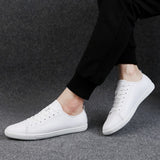 Men's Leather Shoes Hollow Out Sneakers Casual Footwear Lace Up Mart Lion   