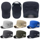 Quick Dry Military Hats Unisex Summer Flat Top Hat Women Outdoor Army Cap Men's Adjustable Baseball Caps Mesh Hat Trucker MartLion   