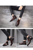 Men's Classic Retro Leather Chelsea Boots Ankle Casual British Style Short High-Top Shoes Mart Lion   