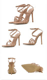 Liyke Narrow Band Pointed Open Toe Women's Sandals Black High Heels Stilettos Buckle Strap Female Shoes Sandalias Mart Lion   