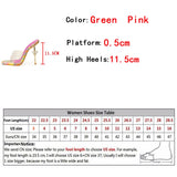 Liyke Chic Strange High Heeled Slippers Ladies Color Square Toe Summer Sandals PVC Transparent Shoes Women Sliders Mart Lion   