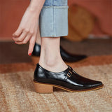 Spring Women Shoes Pumps Pointed Toe Chunky Heel All-match Casual Shoes Retro Med Heel MartLion   