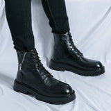 Golden Sapling Men's Boots Leather Shoes Casual Platform Shoe Leisure Retro Flat MartLion   