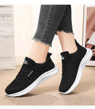 Spring and Autumn Women's Casual Sports Shoes Knitted Upper Breathable Shoes Pink Black MartLion   