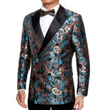 Men's Luxury Blazer Party Wedding Dress Jacket Suit Gold Thread Slim Dress Suit Barry Wang Mart Lion XX-0001 S 