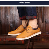 Men's Leather Casual Shoes Flat Trendy Sneaker Oxfords Zapatillas Mart Lion   