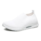 Men's Shoes for Sneakers Summer Breathable Women's Light Flat Non-slip Casual Walking Sports Lazy Red MartLion WHITE 41 