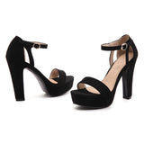 Green Beige Women Platform Sandals Super Heels Black Lady Party Nude Shoes MartLion Black 9 