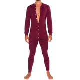 Men's Jumpsuit Retro Burgundy Top Solid Color Split Off Jumpsuit With Hat  Jumpsuit Single Breasted Suit Hooded Pajamas MartLion Red S 