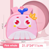 Cartoon Whale School Bags for Kids Light Weight Kindergarten Girls Kawaii Backpacks Toddler Boys Back Pack Mochilas Escolares MartLion Pink Whale  