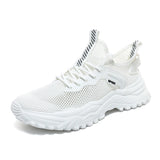 Casual Lightweight Sneakers Summer Breathable Mesh Shoes Men's Outdoor Running Footwear Non-slip MartLion WHITE 38 